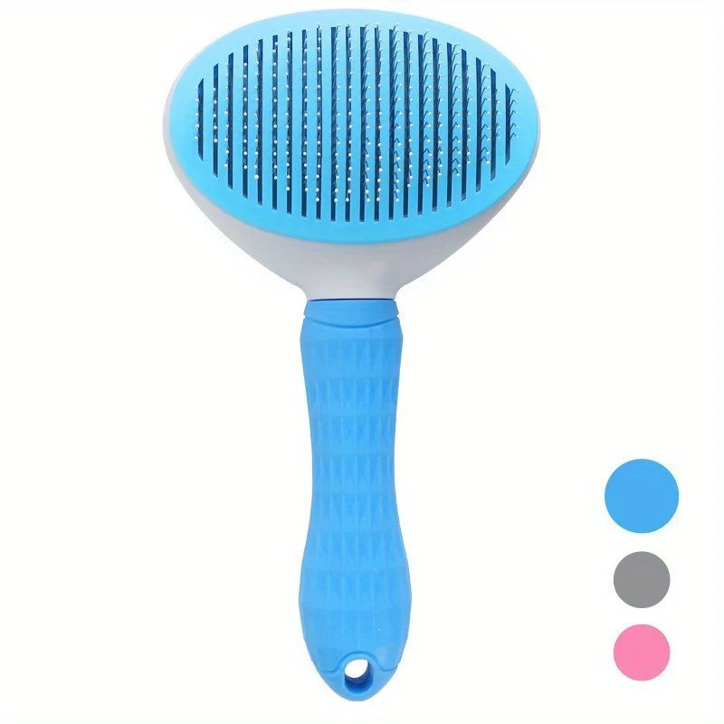 One-Click Pet Hair Removal Comb for Effortless Grooming with Automatic Function