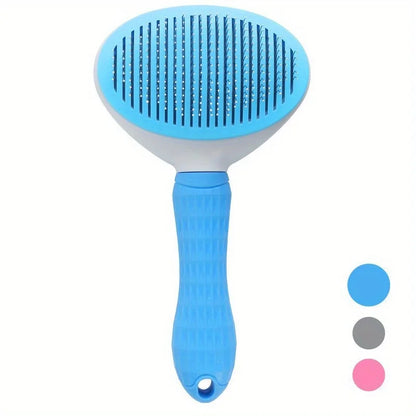One-Click Pet Hair Removal Comb for Effortless Grooming with Automatic Function