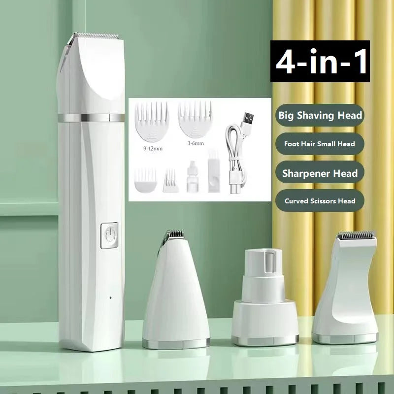 4-In-1 Electric Pet Grooming Tool Set - USB Rechargeable