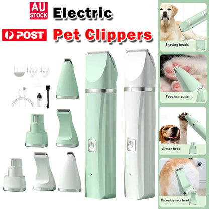 4-In-1 Electric Pet Grooming Tool Set - USB Rechargeable