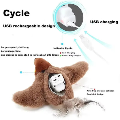 Touch Activated Flapping Fluffy Bird