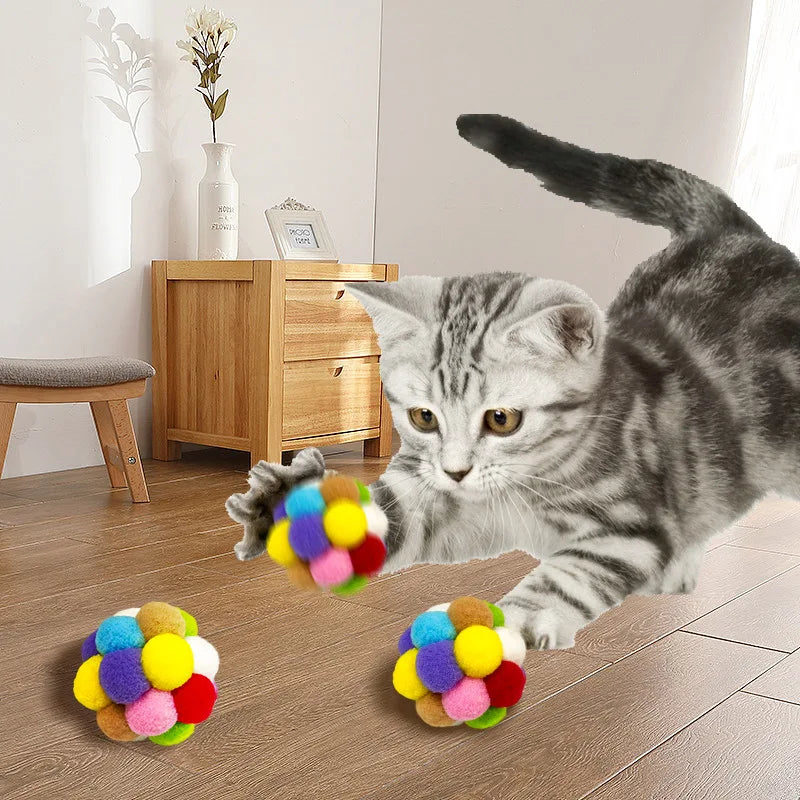 Cat Pom Pom Balls with Bells