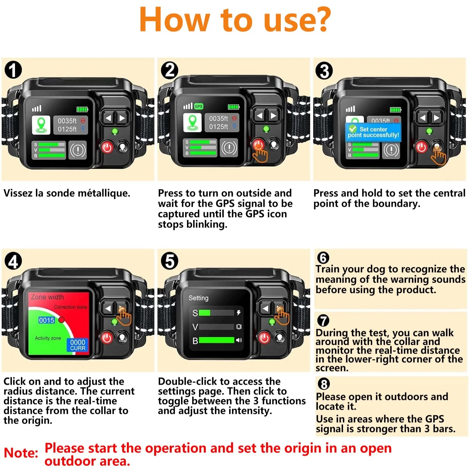 GPS Wireless Dog Fencing System - Range 15 ~ 200