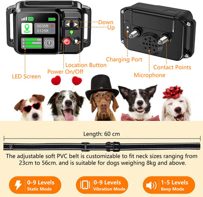 GPS Wireless Dog Fencing System - Range 15 ~ 200