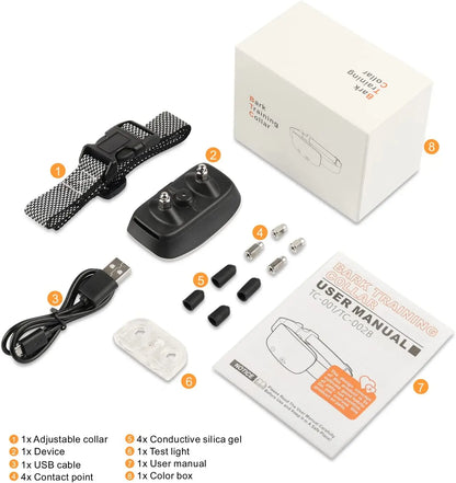 Smart Dog Bark Collar, Automatic Bark Training Collar with 3 Modes Sound/Vibration/Shock