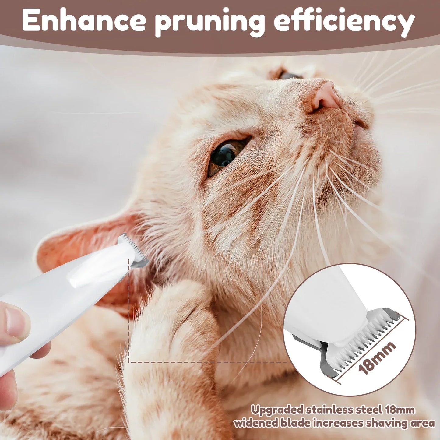Paw Trimmer with LED Light -  Waterproof, 18Mm Widen Blade