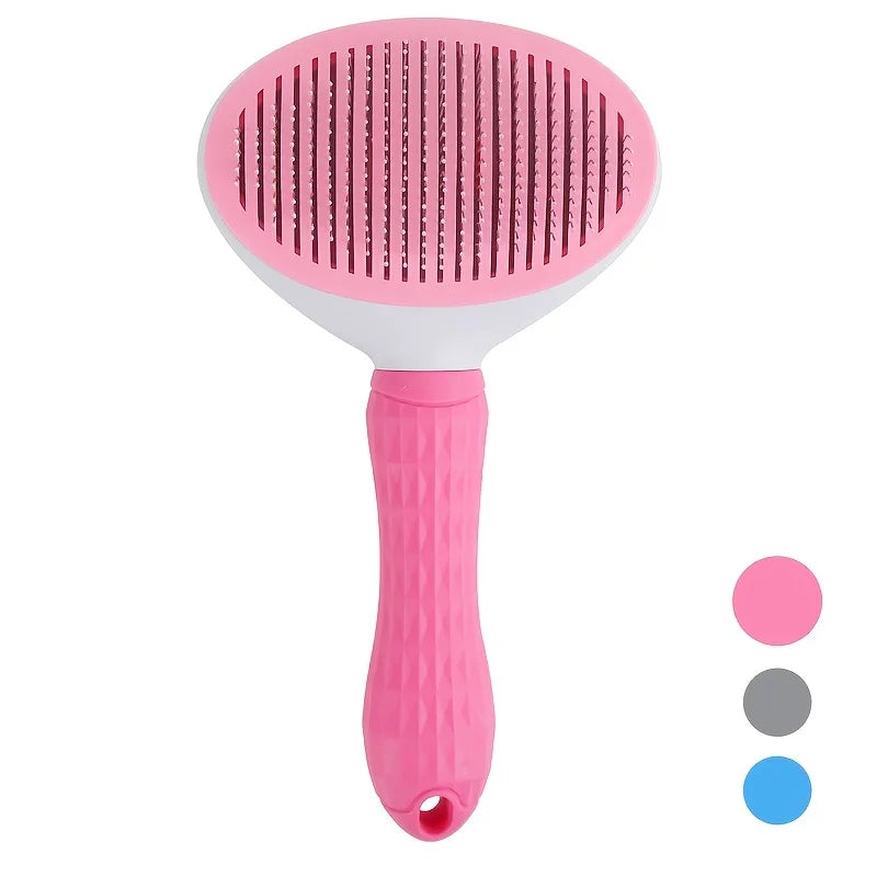 One-Click Pet Hair Removal Comb for Effortless Grooming with Automatic Function