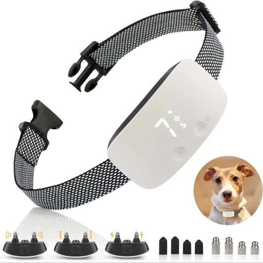 Smart Dog Bark Collar, Automatic Bark Training Collar with 3 Modes Sound/Vibration/Shock